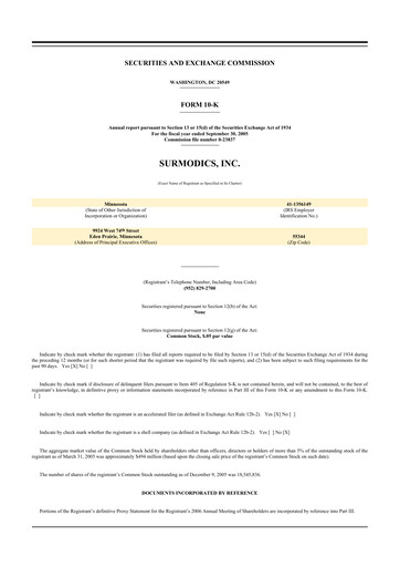 Thumbnail SurModics 10-K Annual Report 