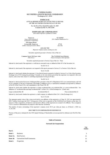 Thumbnail Forward Air 10-K Annual Report 