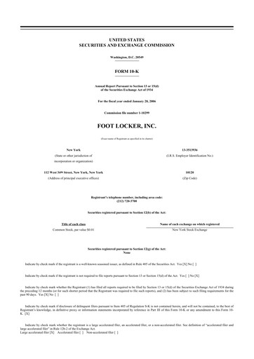 Thumbnail Foot Locker
 10-K Annual Report 