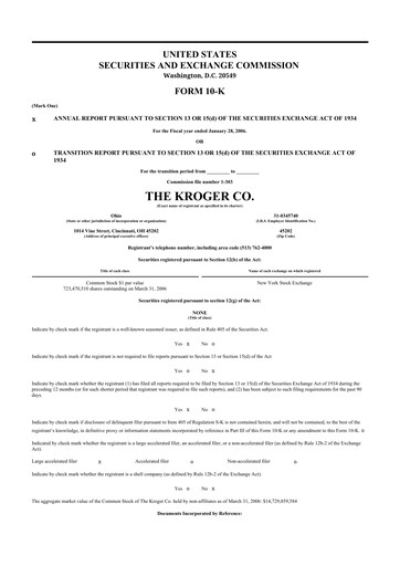 Thumbnail Kroger 10-K Annual Report 