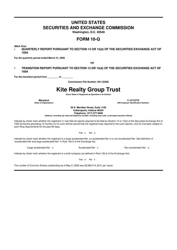 Thumbnail Kite Realty 10-Q Quarterly Report FY 
