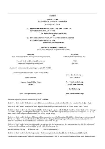 Vorschaubild Automatic Data Processing 10-K Jahresbericht 