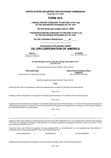 Thumbnail Oil-Dri Corporation Of America
 10-K Annual Report 