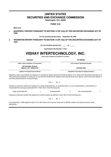 Thumbnail Vishay Intertechnology
 10-Q Quarterly Report FY 