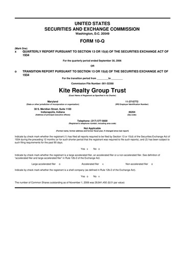 Thumbnail Kite Realty 10-Q Quarterly Report FY 