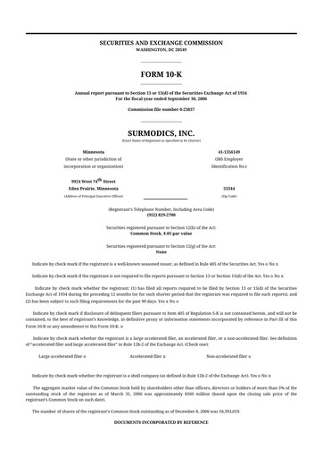 Thumbnail SurModics 10-K Annual Report 