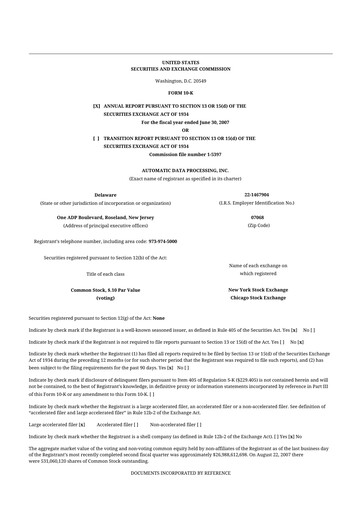 Vorschaubild Automatic Data Processing 10-K Jahresbericht 