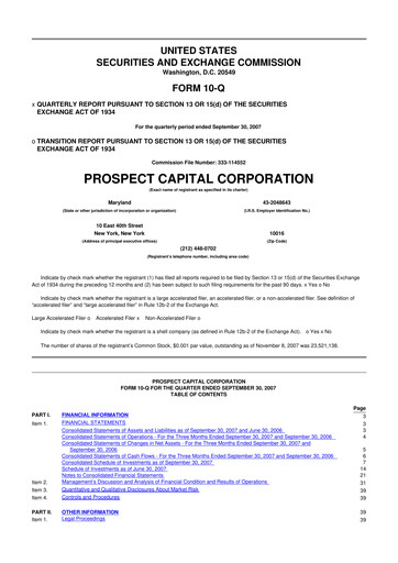 Thumbnail Prospect Capital 10-Q Quarterly Report FY 