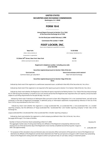 Thumbnail Foot Locker
 10-K Annual Report 