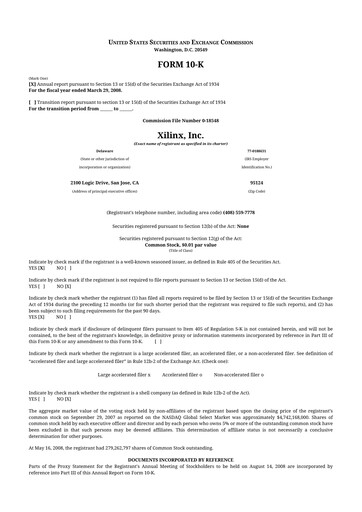 Thumbnail Xilinx 10-K Annual Report 