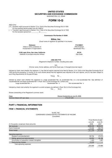 Miniature Xilinx 10-Q Rapport trimestriel  