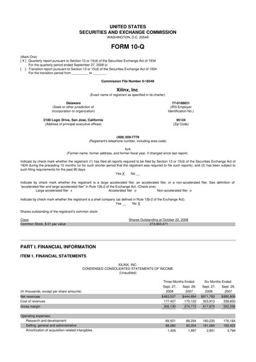 Miniature Xilinx 10-Q Rapport trimestriel  