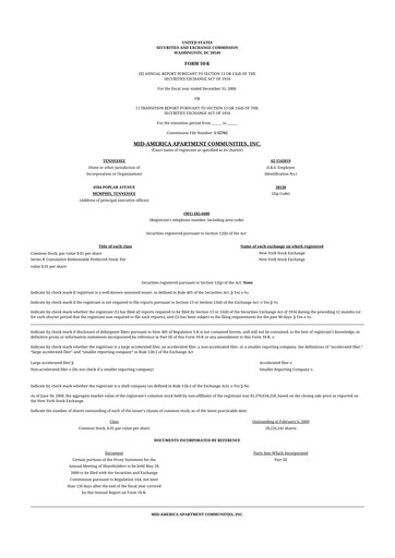 Thumbnail Mid-America Apartment Communities 10-K Annual Report 