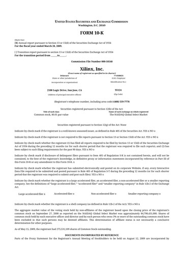 Thumbnail Xilinx 10-K Annual Report 