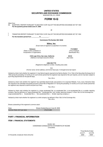 Miniature Xilinx 10-Q Rapport trimestriel  