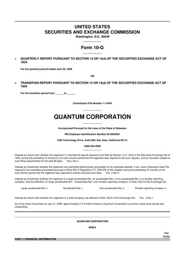 Thumbnail Quantum Corporation 10-Q Quarterly Report FY 