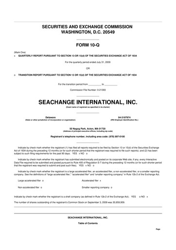 Thumbnail SeaChange International 10-Q Quarterly Report FY 