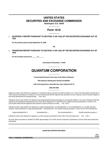 Thumbnail Quantum Corporation 10-Q Quarterly Report FY 