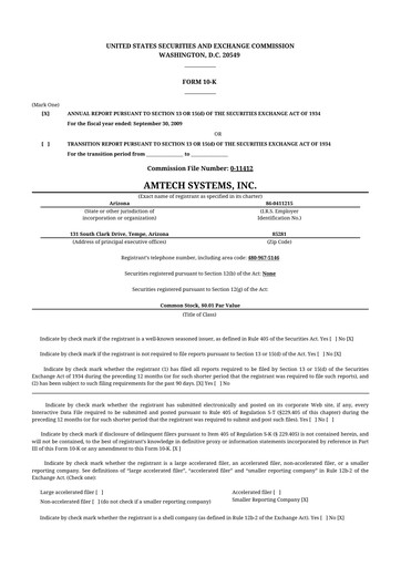 Thumbnail Amtech Systems 10-K Annual Report 