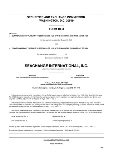 Thumbnail SeaChange International 10-Q Quarterly Report FY 