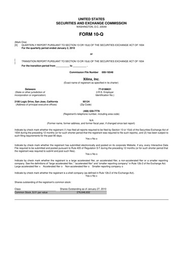 Miniature Xilinx 10-Q Rapport trimestriel  