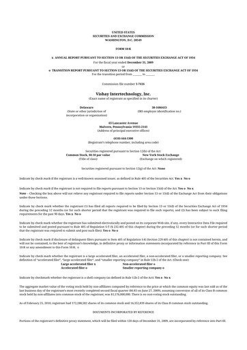 Thumbnail Vishay Intertechnology
 10-K Annual Report 