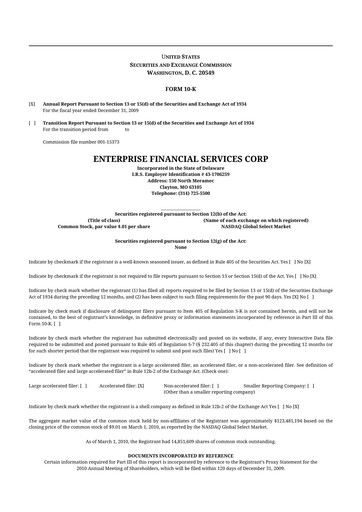 Vorschaubild Enterprise Financial Services Corp 10-K Jahresbericht 