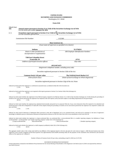 Thumbnail Shoe Carnival
 10-K Annual Report 