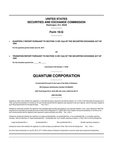 Thumbnail Quantum Corporation 10-Q Quarterly Report FY 