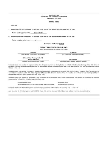 Thumbnail Vishay Precision Group
 10-Q Quarterly Report FY 