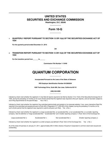 Thumbnail Quantum Corporation 10-Q Quarterly Report FY 