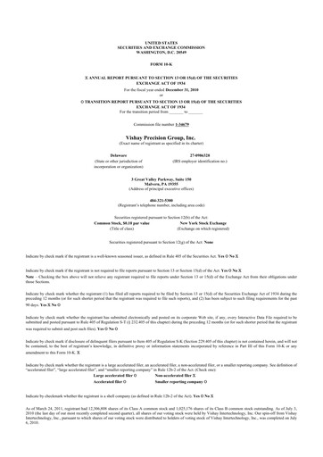 Thumbnail Vishay Precision Group
 10-K Annual Report 