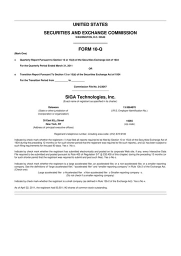 Thumbnail SIGA Technologies 10-Q Quarterly Report FY 