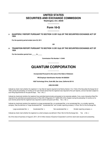 Thumbnail Quantum Corporation 10-Q Quarterly Report FY2012 