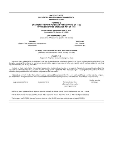Thumbnail Ready Capital
 10-Q Quarterly Report FY2013 