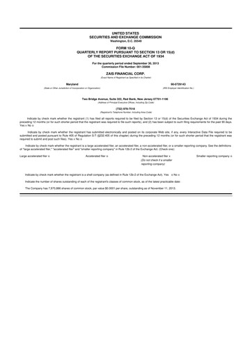 Thumbnail Ready Capital
 10-Q Quarterly Report FY2013 