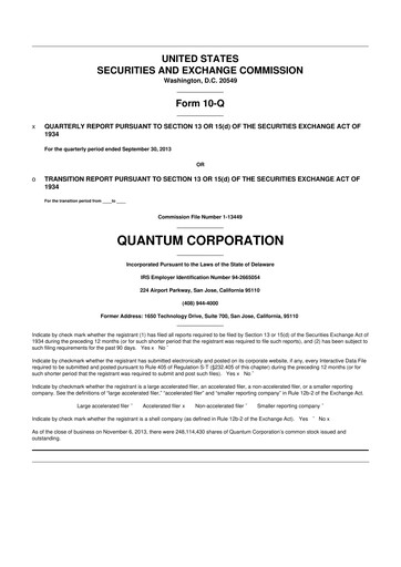 Thumbnail Quantum Corporation 10-Q Quarterly Report FY2014 