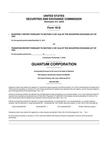 Thumbnail Quantum Corporation 10-Q Quarterly Report FY2014 
