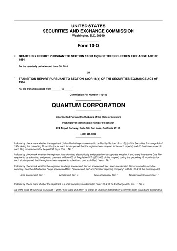 Thumbnail Quantum Corporation 10-Q Quarterly Report FY2015 