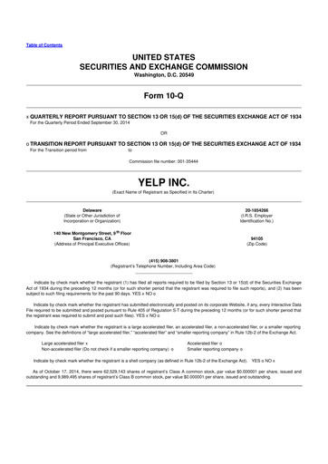 Thumbnail Yelp 10-Q Quarterly Report FY2014 