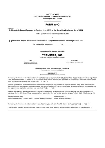 Thumbnail Transcat 10-Q Quarterly Report FY2016 