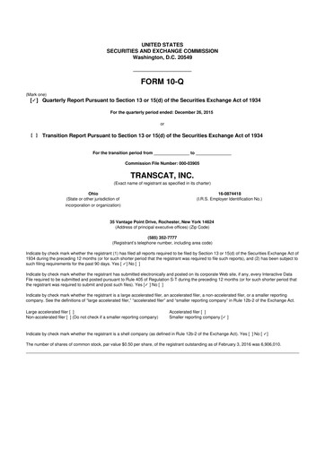 Thumbnail Transcat 10-Q Quarterly Report FY2016 