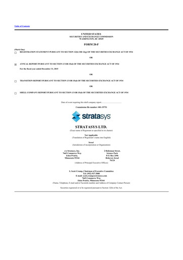 Thumbnail Stratasys 20-F Annual Report 2015