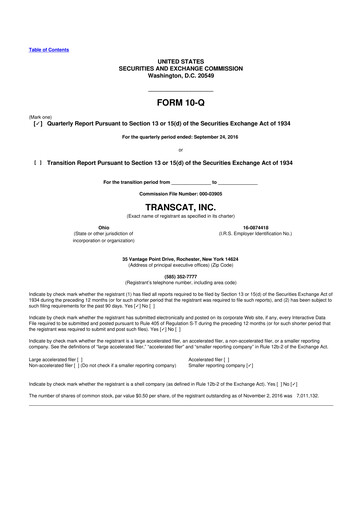 Thumbnail Transcat 10-Q Quarterly Report FY2017 