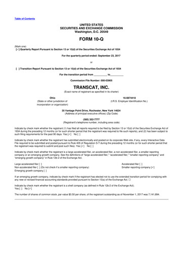 Thumbnail Transcat 10-Q Quarterly Report FY2017 