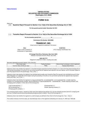 Thumbnail Transcat 10-Q Quarterly Report FY2020 