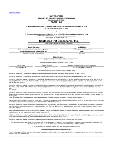 Thumbnail Southern First Bancshares 10-K Annual Report 2024