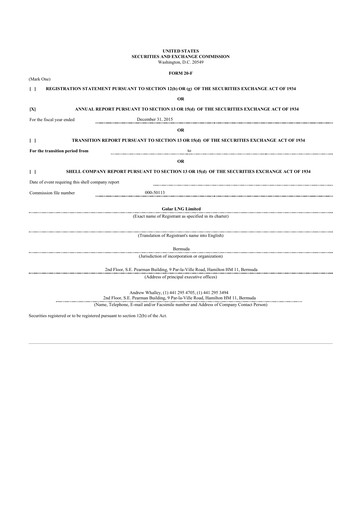 Thumbnail Golar LNG
 20-F Annual Report 2015