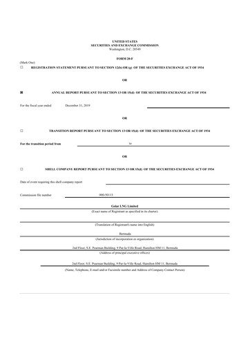 Thumbnail Golar LNG
 20-F Annual Report 2019