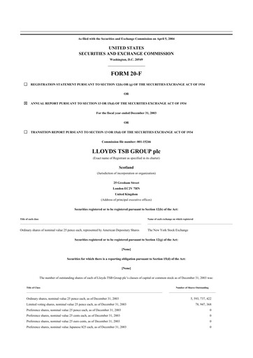 Thumbnail Lloyds Banking Group
 20-F Annual Report 